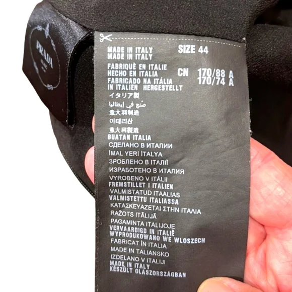 EUC PRADA Leather Accented Bateau Neckline Knee Length Dress Authentic - Picture 8 of 11